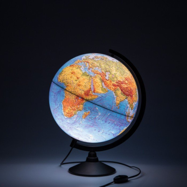 Глобус Земли физический с подсветкой. Диаметр 320мм