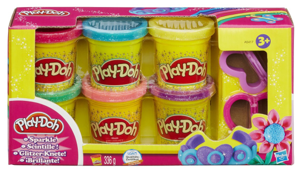 Play-Doh Набор пластилина из 6 баночек Блестящая коллекция (A5417)