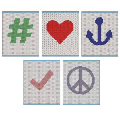 Вязаный узор ТЕТРАДИ А5 (*скрепка) 48Л. Обложка: лакирование