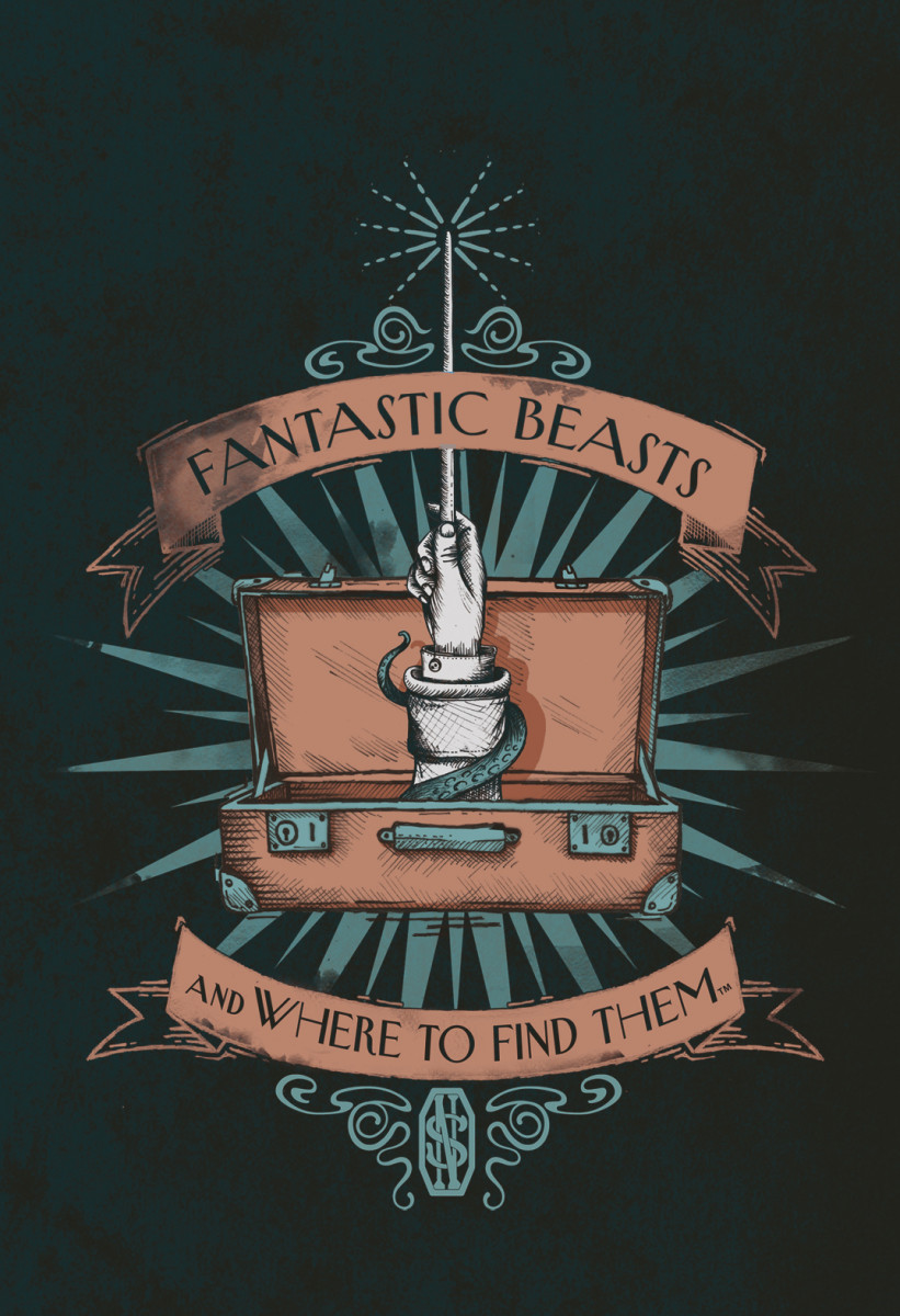 Обложка для паспорта. Фантастические твари. Чемодан