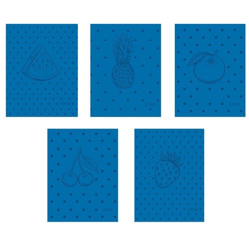 TOTAL BLUE. Фруктовое настроение ТЕТРАДИ А5 (*скрепка) 48Л. Обложка: high-class