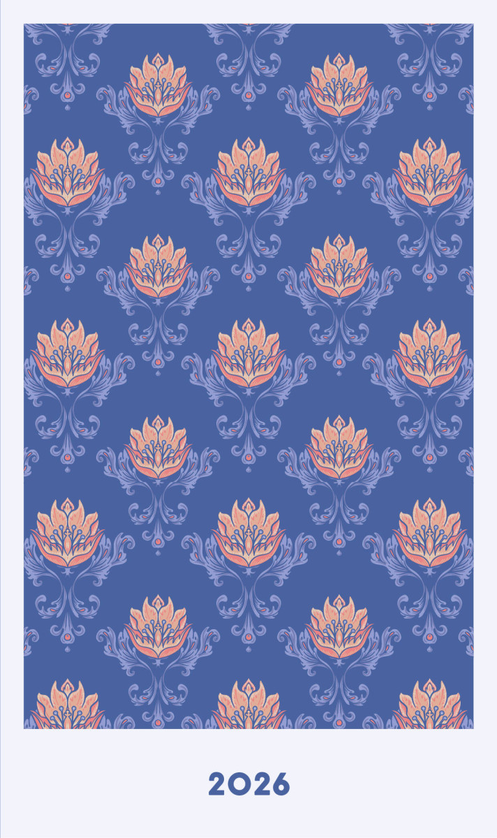 Мини ежедневник. Уильям Моррис (А6, 80 л., мягкая обложка, синий)