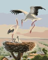 Росп. холста по номерам "АИСТ НА КРЫШЕ", 40х50 см