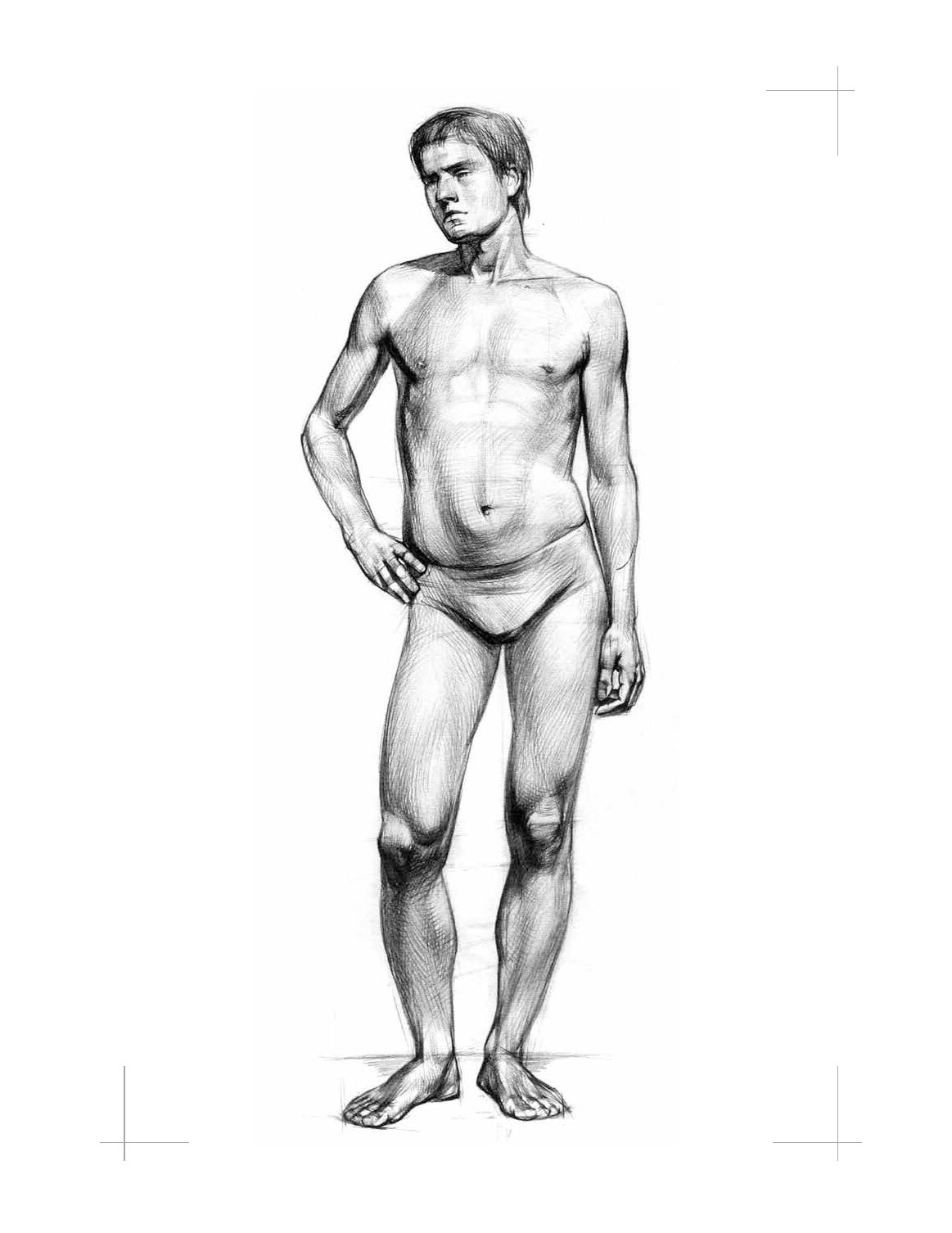 Рисунок мужчины без одежды