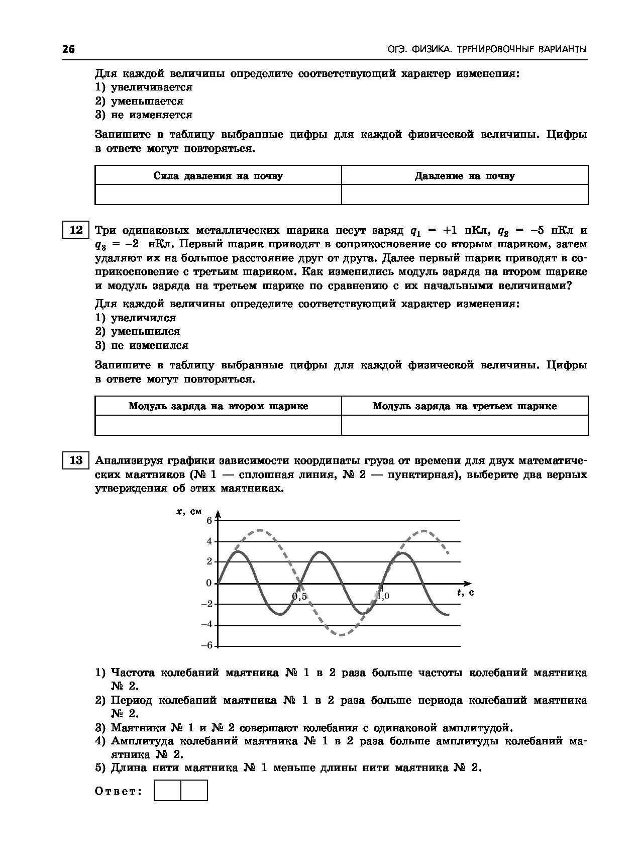 Тренировочный вариант физика 2024