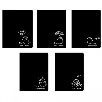 TOTAL BLACK. Философия кота ТЕТРАДИ А5 (*скрепка) 48Л. Обложка: high-class