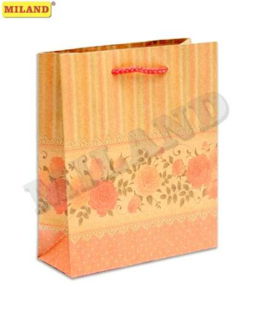Пакет подарочный Розы, полосы, горошек (S Kraft) 12 шт ПП-7437