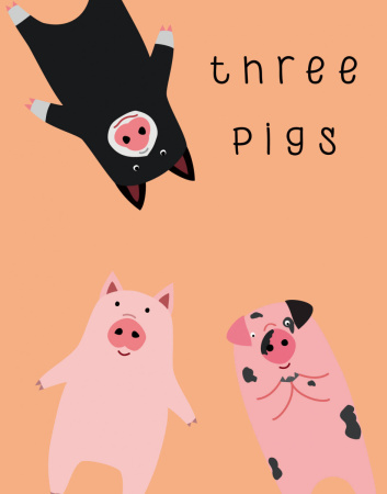 Three pigs. Тетрадь общая (А5, 48 л., УФ-лак, накидка 4 п. полноцвет)