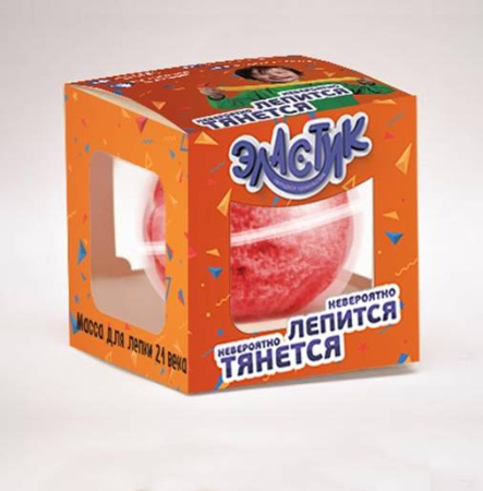 Тянущийся пластилин ТМ "Эластик", красный, 120 гр.