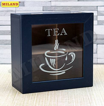 Чайная коробка сувенирная Чашка чая (4 отделения) УД-2476 Чайная коробка сувенирная Чашка чая (4 отделения) УД-2476