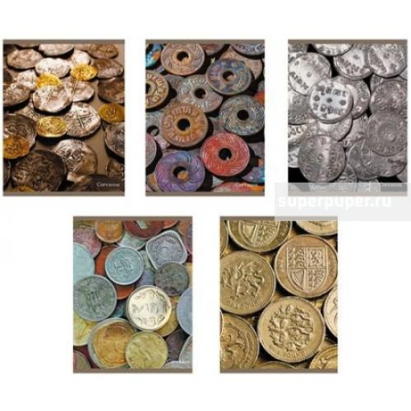 Коллекция монет ТЕТРАДИ А5 (*скрепка) 48Л. Обложка: high-class