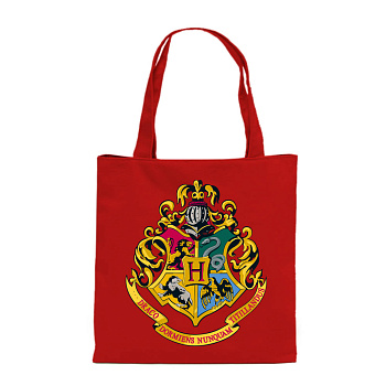 Сумка. Герб Хогвартса (красная, 38х43 см, длина ручек 58 см)