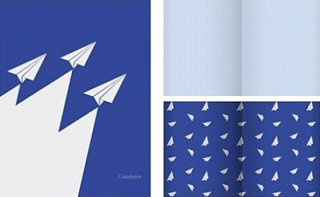 BLUE. Дизайн 1 ТЕТРАДИ А5 (*скрепка) 48Л. Обложка: high-class