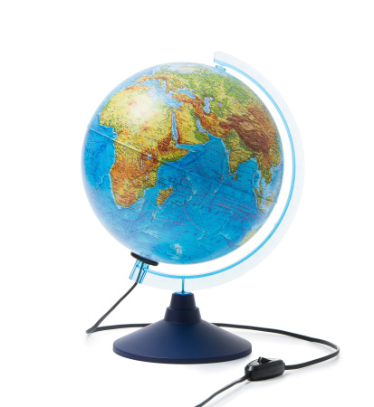 Глобус Земли политико-физический с подсветкой от сети