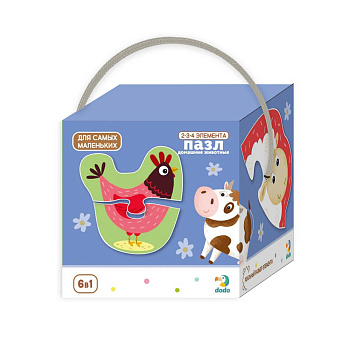 Пазл 2-3-4 элемента "Домашние животные" Пазл 2-3-4 элемента "Домашние животные"