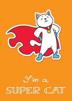 I am a supercat! Тетрадь общая (А5, 48 л., накидки, клетка-стандарт)
