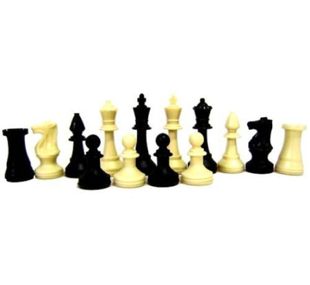 Фигуры шахматные пластик обиходные (высота короля 72мм, пешки 40мм) в пакете ИН-9970