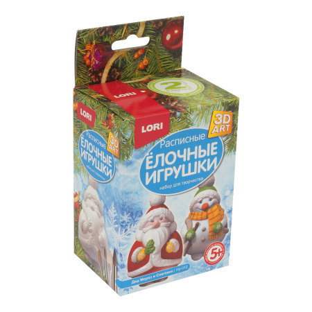 3D Art.Роспись ёлочных игрушек "Дед Мороз и Снеговик"