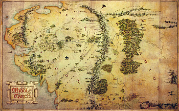 Кардхолдер. Хоббит. Карта Средиземья (в форме книжки, 215х65 мм)