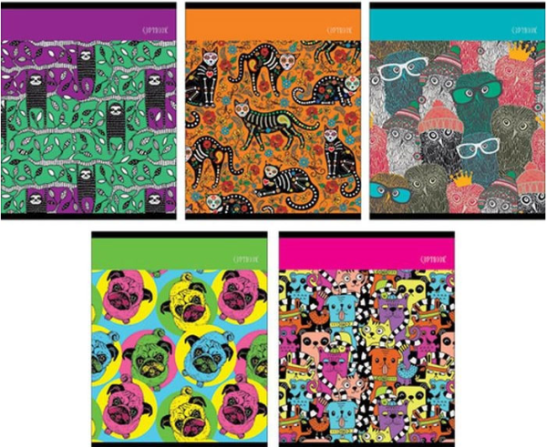 Забавная компания (графика) ТЕТРАДИ А5 (*скрепка) 48Л. Обложка: лакирование