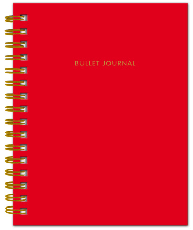 Bullet Journal (Красный) 162x210мм, твердая обложка, пружина, блокнот в точку, 120 стр.