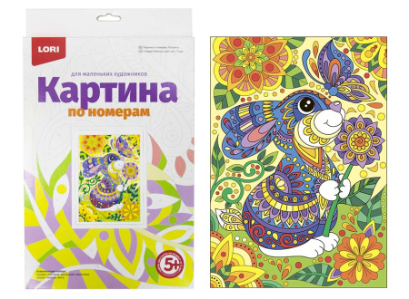 Картина по номерам для малышей Зайчик