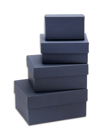 Набор коробок  4 в 1 "Стильный синий" (15 х 11 х 7 - 9 х 5 х 4 см) ПП-0815