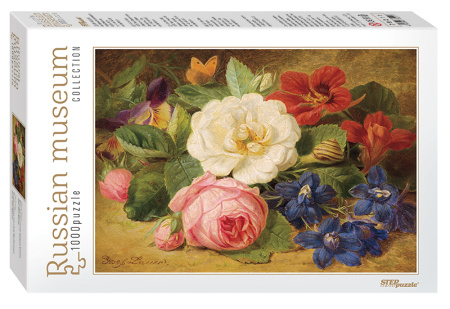Мозаика "puzzle" 1000 "Букет цветов с улиткой" (Русские музеи)