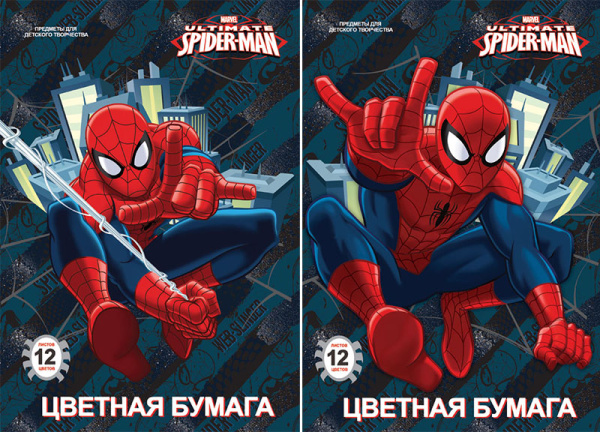 Бум цв д/дет тв 12цв 12л(тониров в массе) Папка 200*290 SM272,SM273-EAC Spider-man
