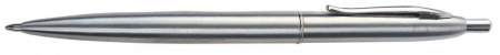 Авторучка (Ручка) шариковая синяя "SILVER ICE" 0,7 мм в серебряном металлическом корпусе с серебряным клипом, в стенде.