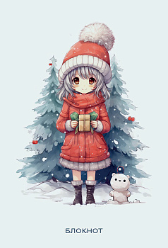 Аниме. Новогодний блокнот (А6, 48 л., цветной блок, на пружине, белый) Аниме. Новогодний блокнот (А6, 48 л., цветной блок, на пружине, белый)