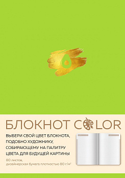Блокнот Color (салатовый). Резинка, тиснение зол. фольгой, искусственная кожа, 80 л., А5 Блокнот Color (салатовый). Резинка, тиснение зол. фольгой, искусственная кожа, 80 л., А5