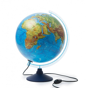 Глобус Земли физический с подсветкой. Диаметр 320мм