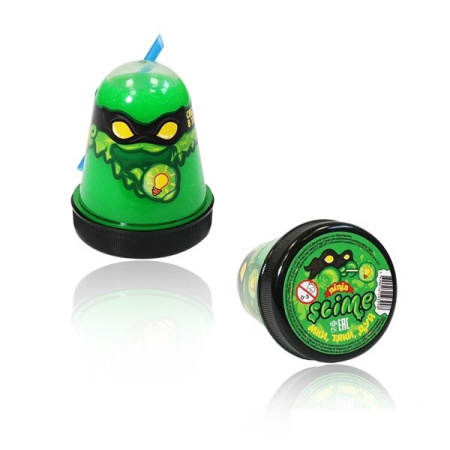 Игрушка ТМ "Slime "Ninja" светится в темноте, зеленый, 130 г.