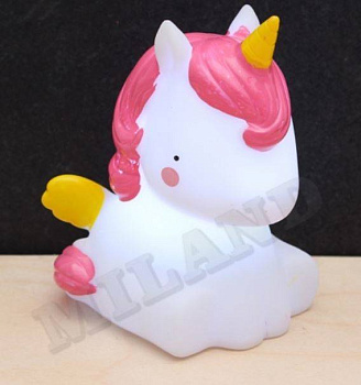 Ночник. Единорог, белый, розовый, жёлтый 12х10 см, LED УД-4615