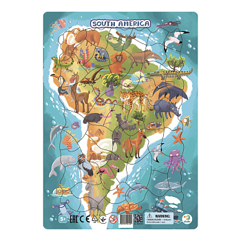 Пазл в рамке "Южная Америка" 53 элемента