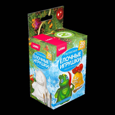 Ир-042 3D Art.Роспись ёлочных игрушек "Дракончик и колокольчик"