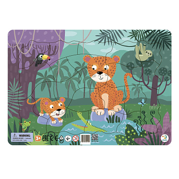 Пазл в рамке "Леопарды" 21 элемент Пазл в рамке "Леопарды" 21 элемент