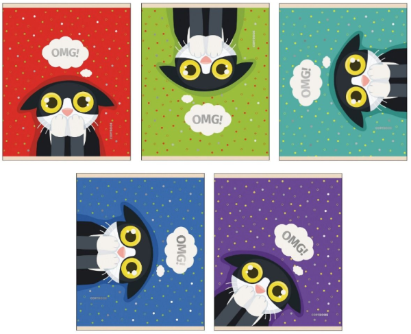 Кошачьи неприятности ТЕТРАДИ А5 (*скрепка) 48Л. Обложка: high-class