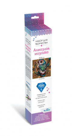 Алмазные узоры. Серия Орнаменты. Совушка. 30*30см арт. 06108