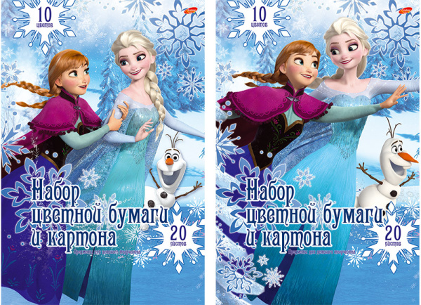 Бум и карт цв д/дет тв 10цв 20л(4мет) Папка 200*290 D3621/2-EAC Frozen