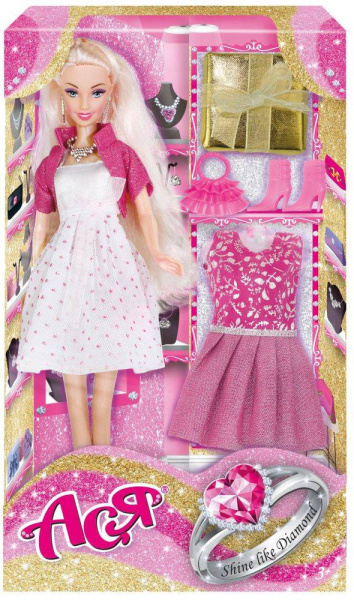 Набор кукла Ася "Сверкай как бриллиант" 28 см дизайн 1