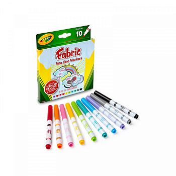 10 фломастеров для росписи ткани