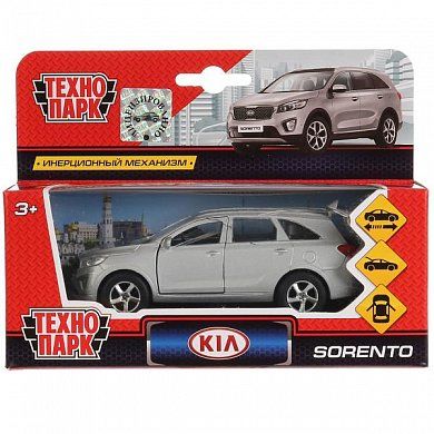 Машина металл KIA Sorento Prime серебристый 12 см, откр.дв., багаж., инерц. Технопарк в кор.2*24шт