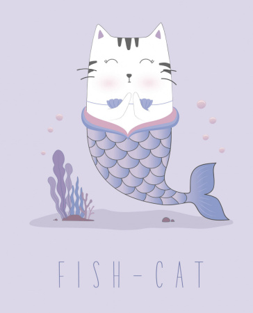 Fish-cat. Тетрадь общая (А5, 48 л., УФ-лак, накидка 4 п. полноцвет)