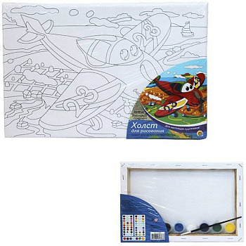 Холст с красками 20х30 см. БЫСТРЫЙ САМОЛЕТ (Арт. Х-0388)