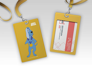 Бременские музыканты. Чехол для карточек (картхолдер) с лентой. Собака Бременские музыканты. Чехол для карточек (картхолдер) с лентой. Собака