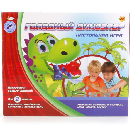 ИГРА НАСТОЛЬНАЯ "ИГРАЕМ ВМЕСТЕ" "ГОЛОДНЫЙ ДИНОЗАВР" В РУСС. КОР. в кор.2*18шт
