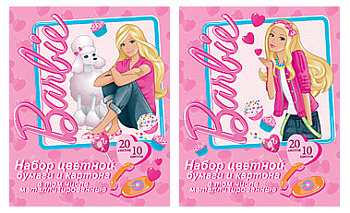 Бум и карт цв д/дет тв 10цв 20л(4мет) Папка 200*290 B596-g,B597-g-VQ Barbie