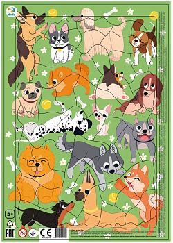 Пазл в рамке "Пёсики" 53 элемента Пазл в рамке "Пёсики" 53 элемента